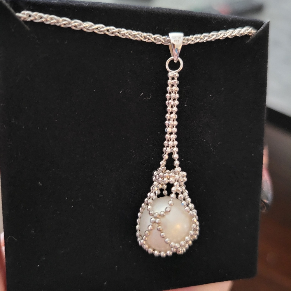 Pearl Lace by EFFY Cultured Freshwater Pearl Cage Pendant Necklace